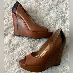BCBG Color block Leather Wedges